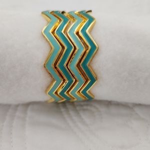 4 teal enamel bangle bracelet set